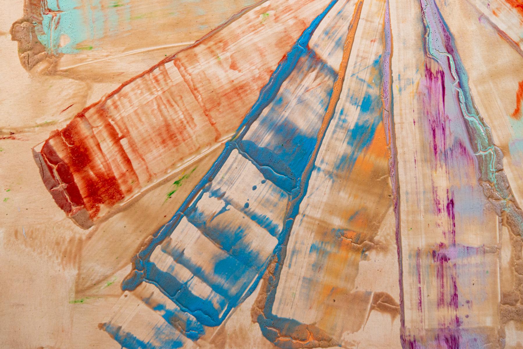 Radio John - large, colourful, impasto, gestural abstract, acrylic on canvas 4