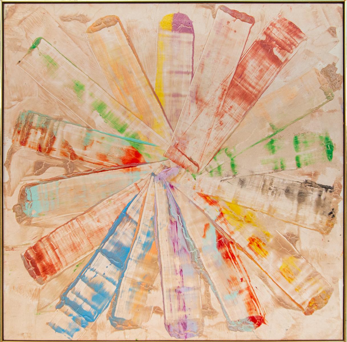 Radio John - large, colourful, impasto, gestural abstract, acrylic on canvas - Painting by Harold Feist