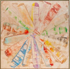 Vintage Radio John - large, colourful, impasto, gestural abstract, acrylic on canvas
