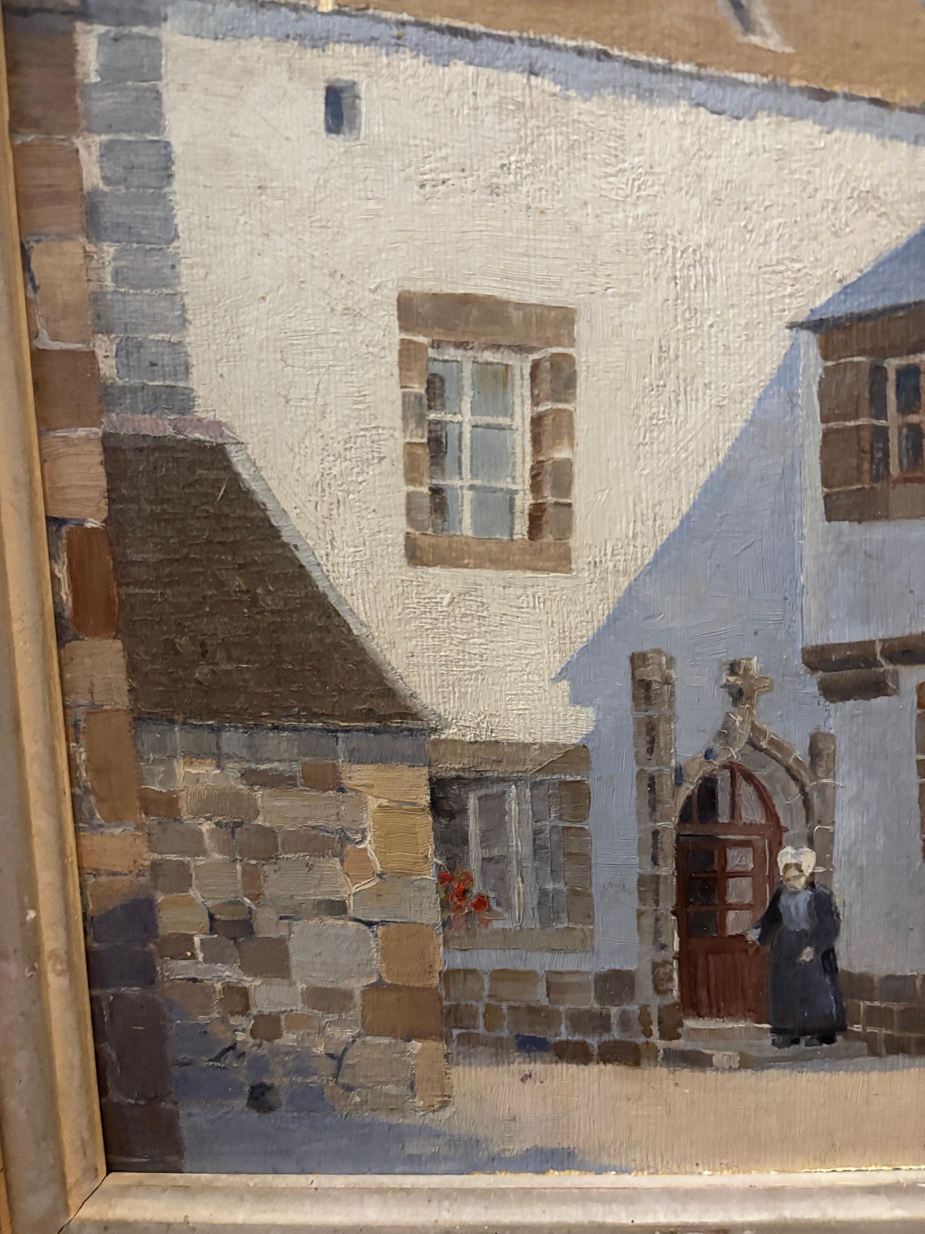 20e siècle Scène de ville impressionniste française - Impressionnisme Painting par Harold Fletcher Trew