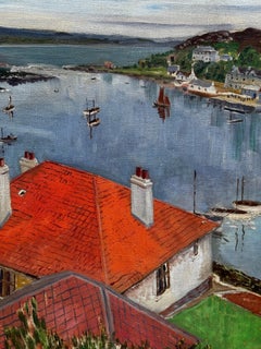 Mid Century View in Scotland, Tarbert Loch Fyne, Town and Harbor view