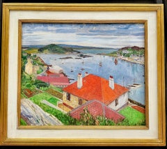 Mid Century View in Scotland, Tarbert Loch Fyne, Town and Harbor view