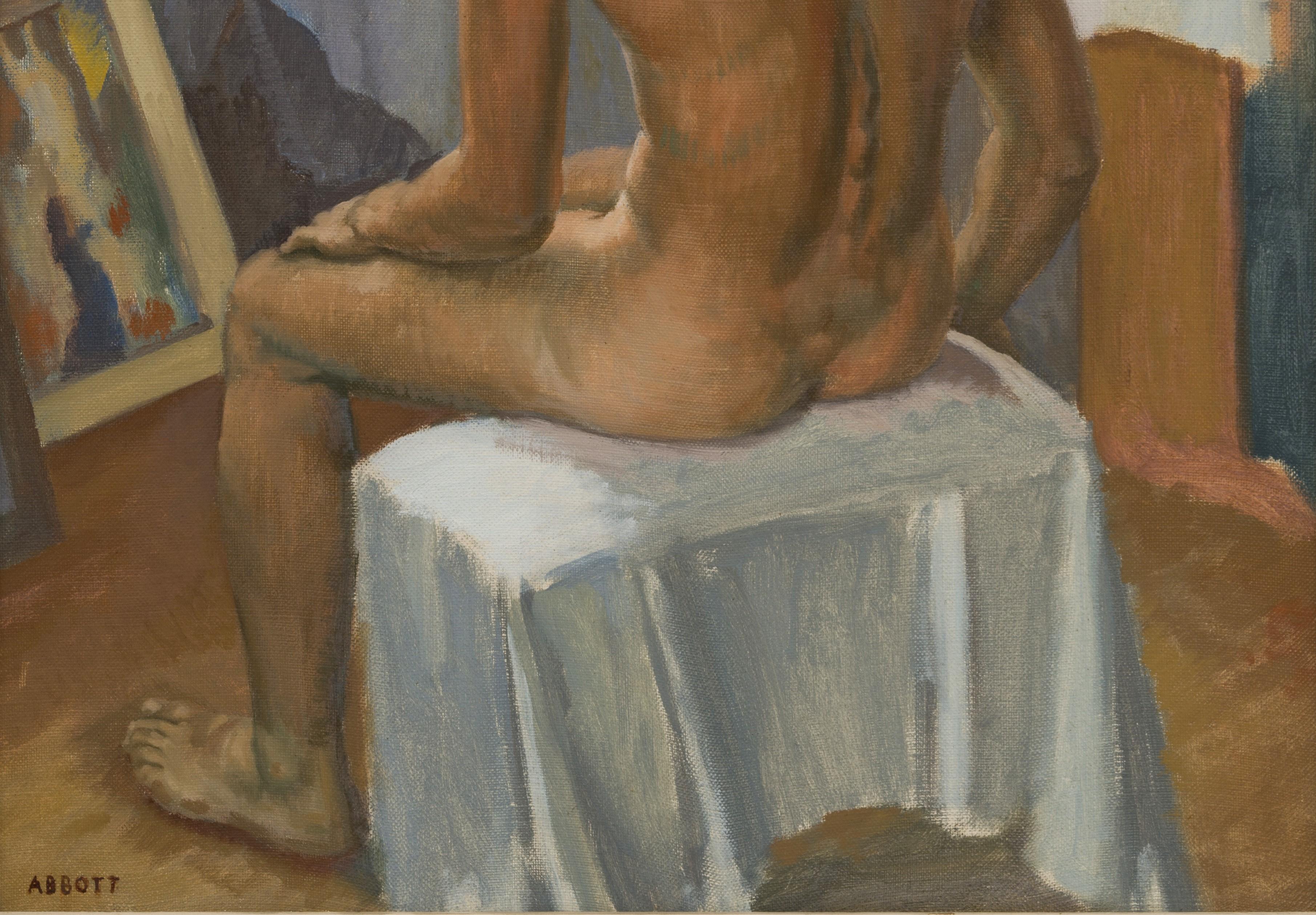 Model in the Studio - Post-War Painting by Harold Frederick Abbott
