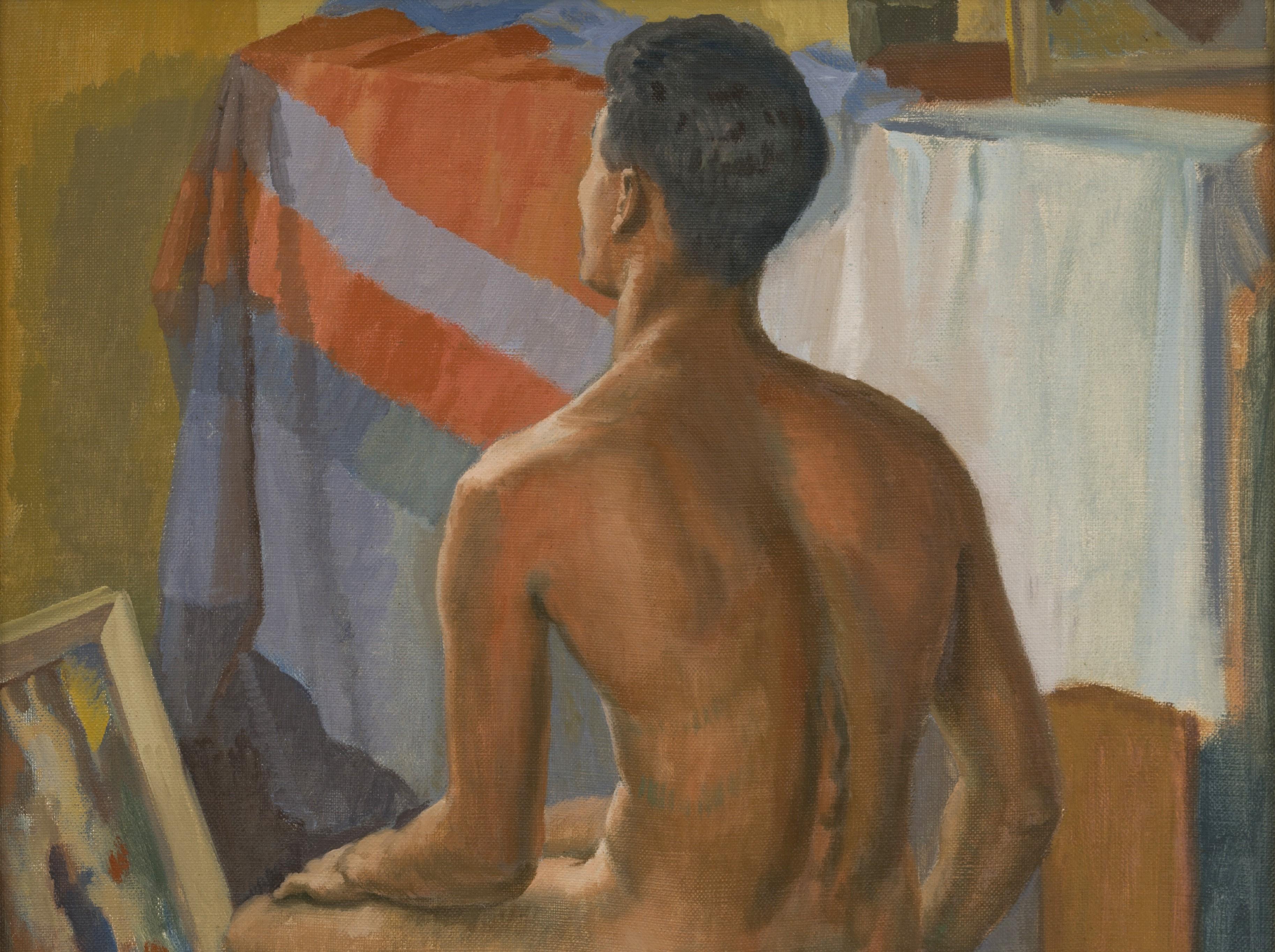 Das Modell im Studio (Braun), Nude Painting, von Harold Frederick Abbott