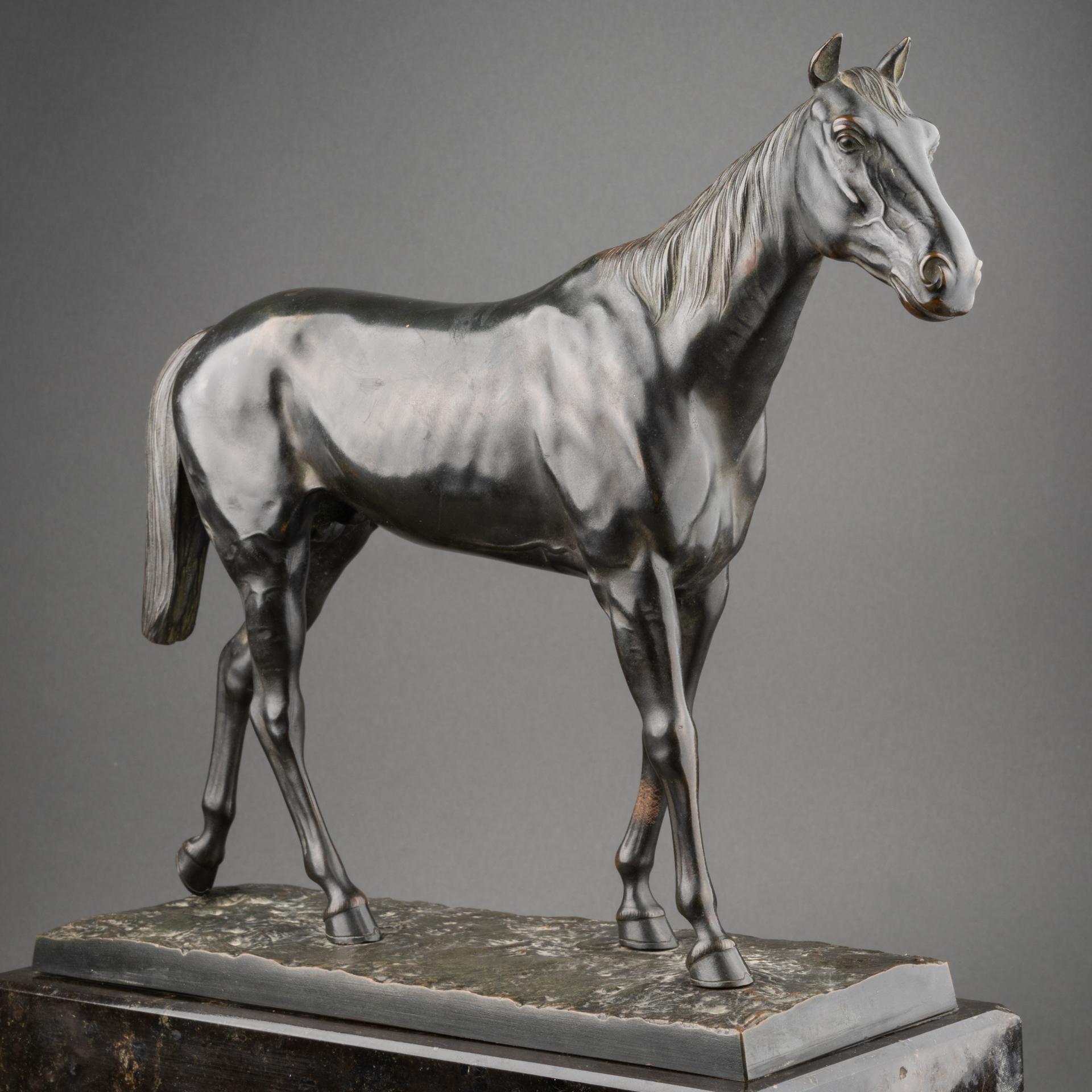 Patinated Harold Gebhardt '1907-1984, Usa' : Cheval Nu En Bronze Patiné Vers 1940