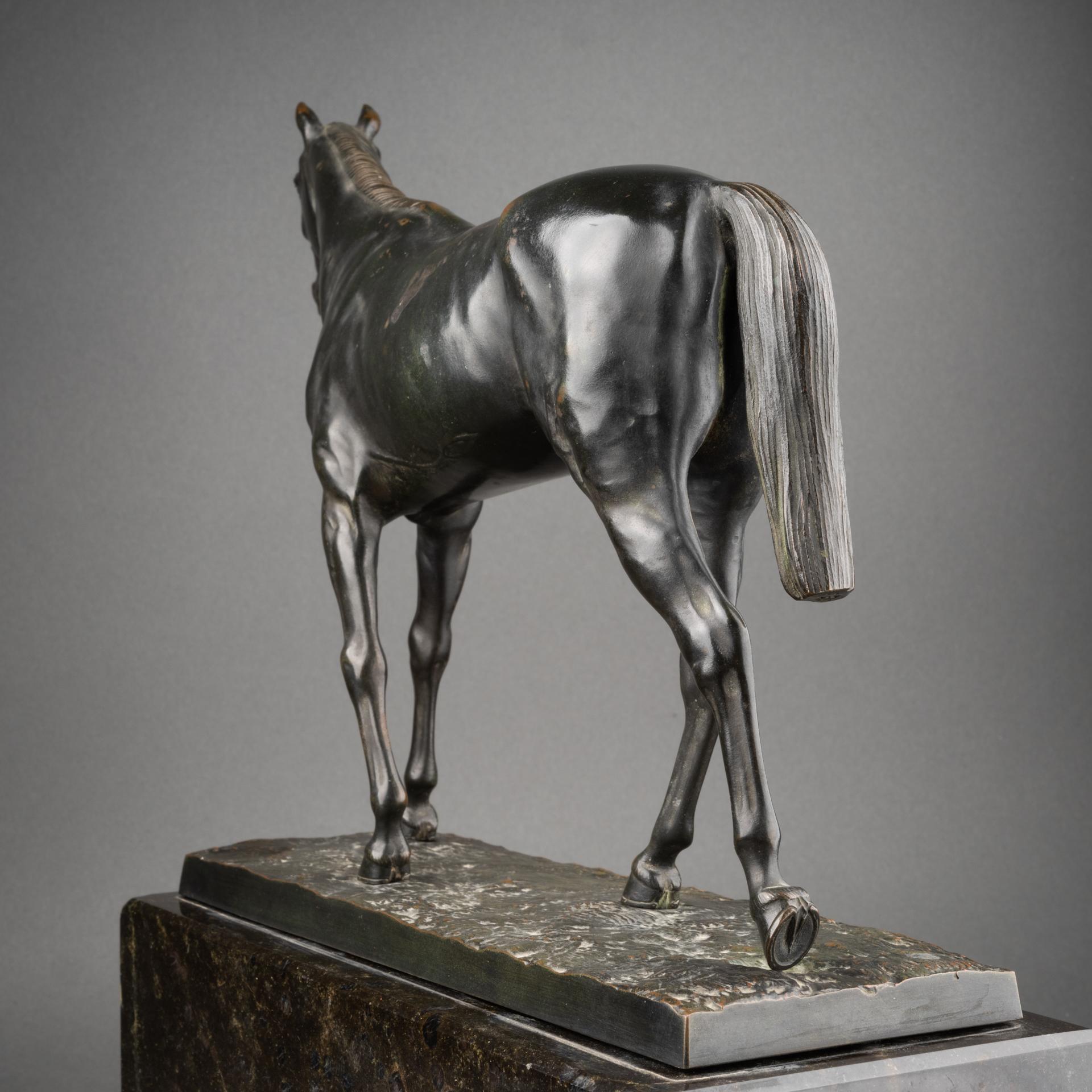 20th Century Harold Gebhardt '1907-1984, Usa' : Cheval Nu En Bronze Patiné Vers 1940