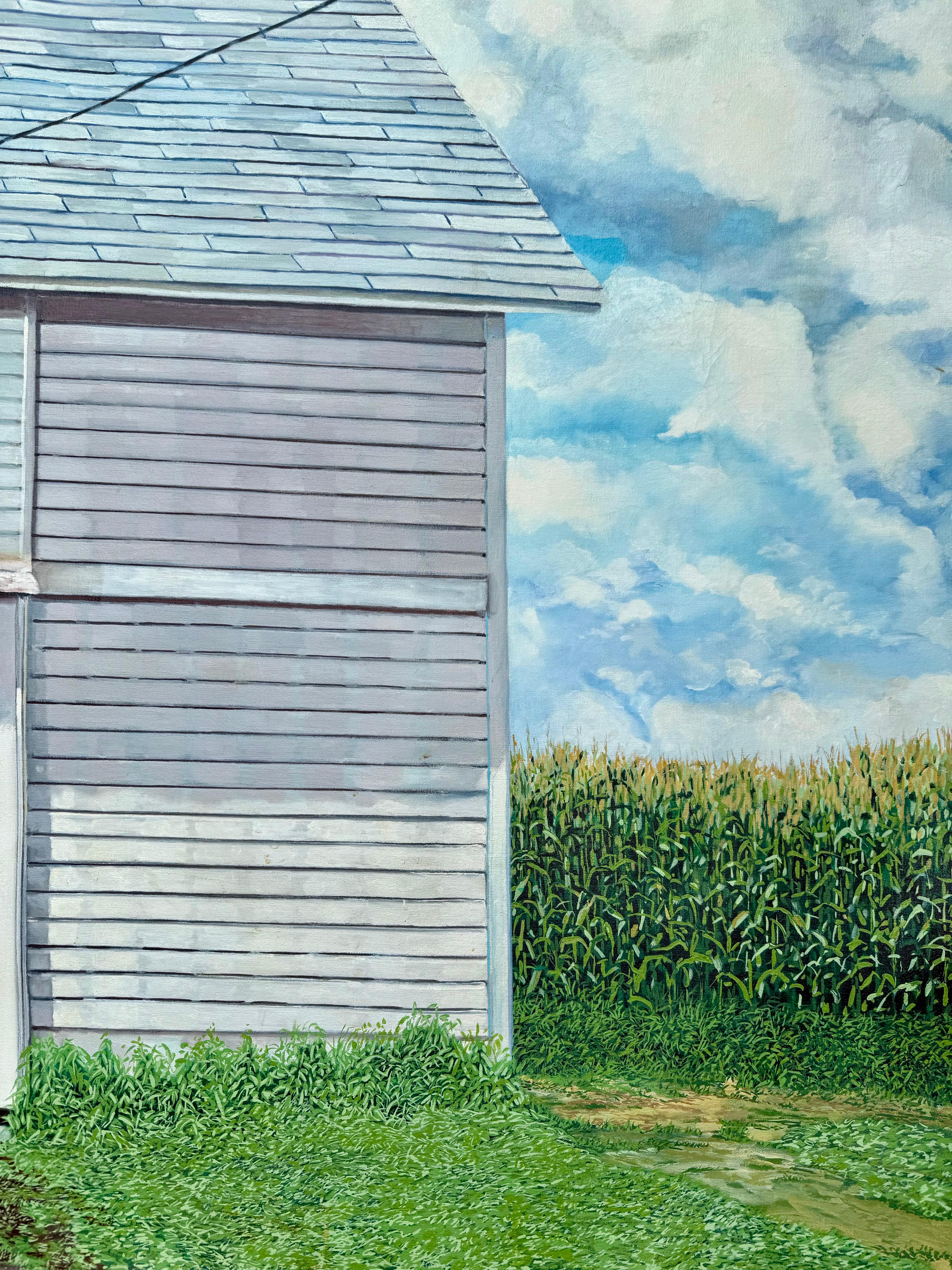 Harold Gregor Pintura Original Illinois Corn Crib No. 23 en Bueno estado para la venta en West Hartford, CT