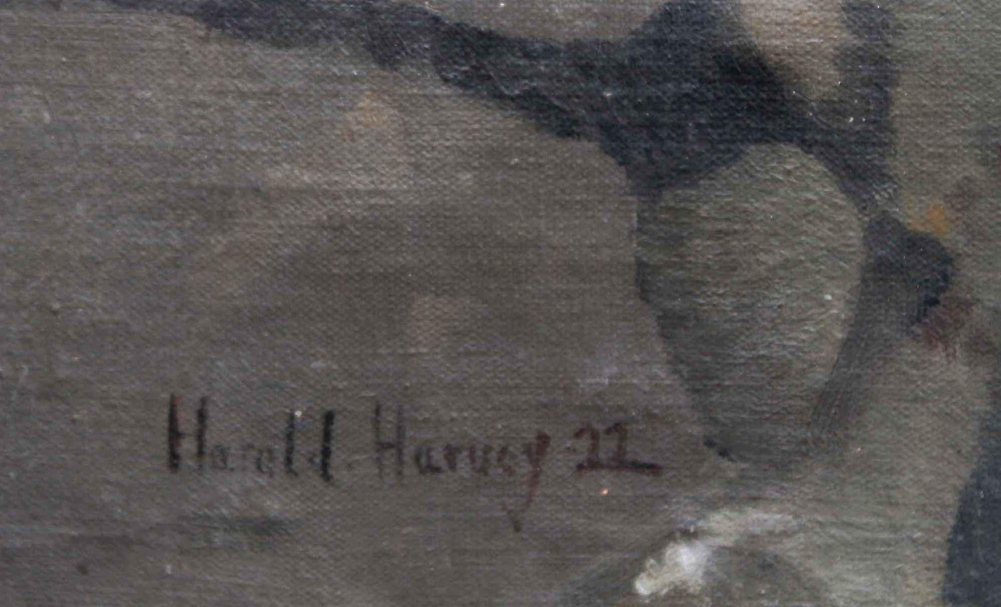 Clara - Paysage portrait féminin Art Déco britannique des années 20 - Peinture à l'huile de Newlyn en vente 5