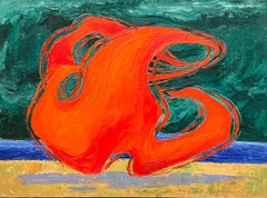 Vintage A Bright & Colorful Mid-Century Abstract Painting by Harold Haydon