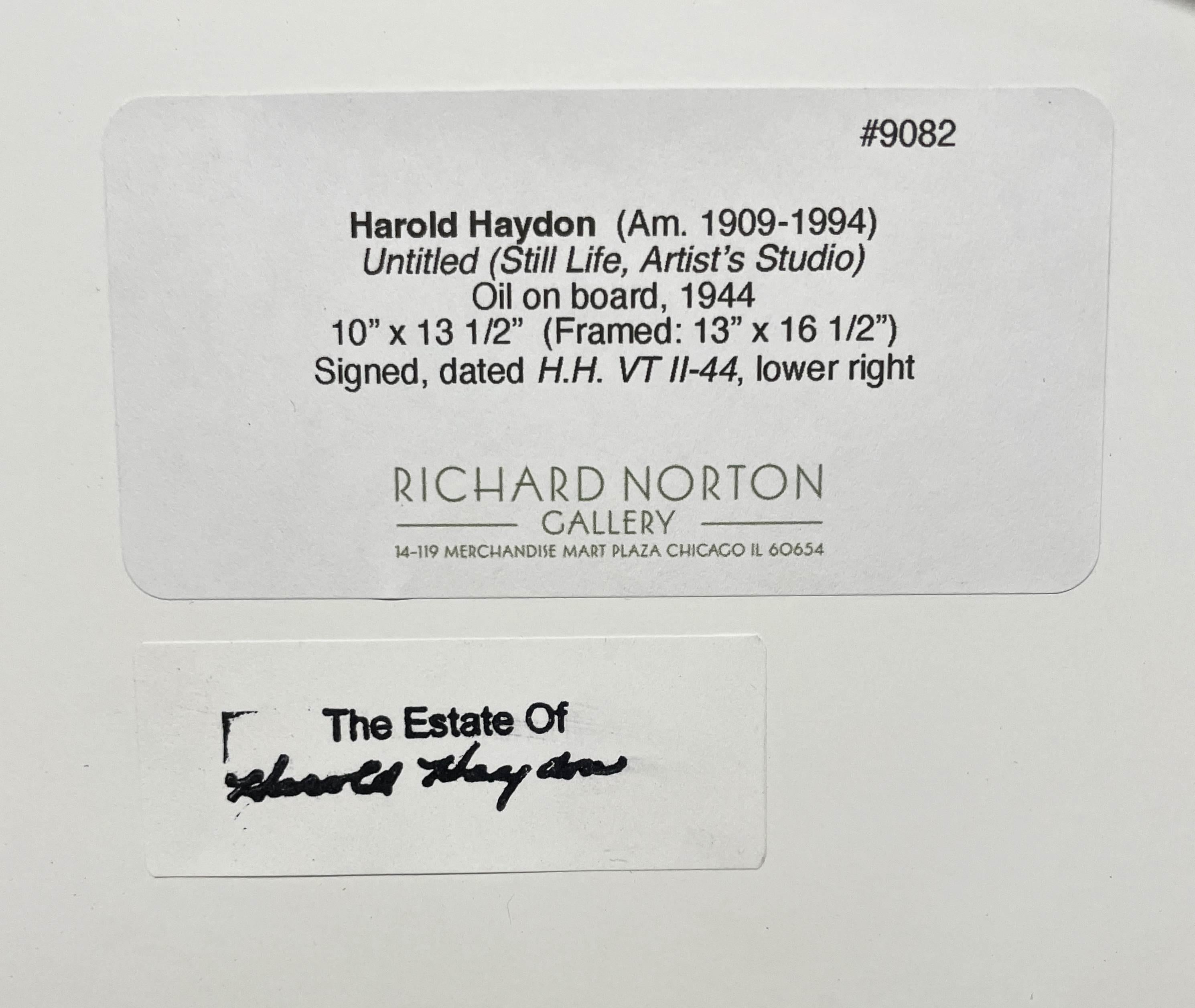 Un cautivador bodegón de 1944 sobre el Studio A del artista, por Harold Haydon en venta 4