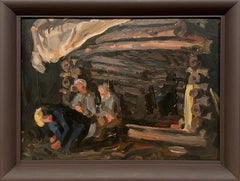 A Charming Vintage 1930s Camping Scene, Cabin in Algonquin Park, Ontario, Canada