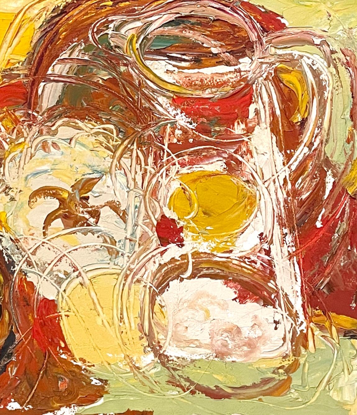 Nature morte colorée et expressionniste des années 1950, moderne du milieu du siècle dernier en vente 1