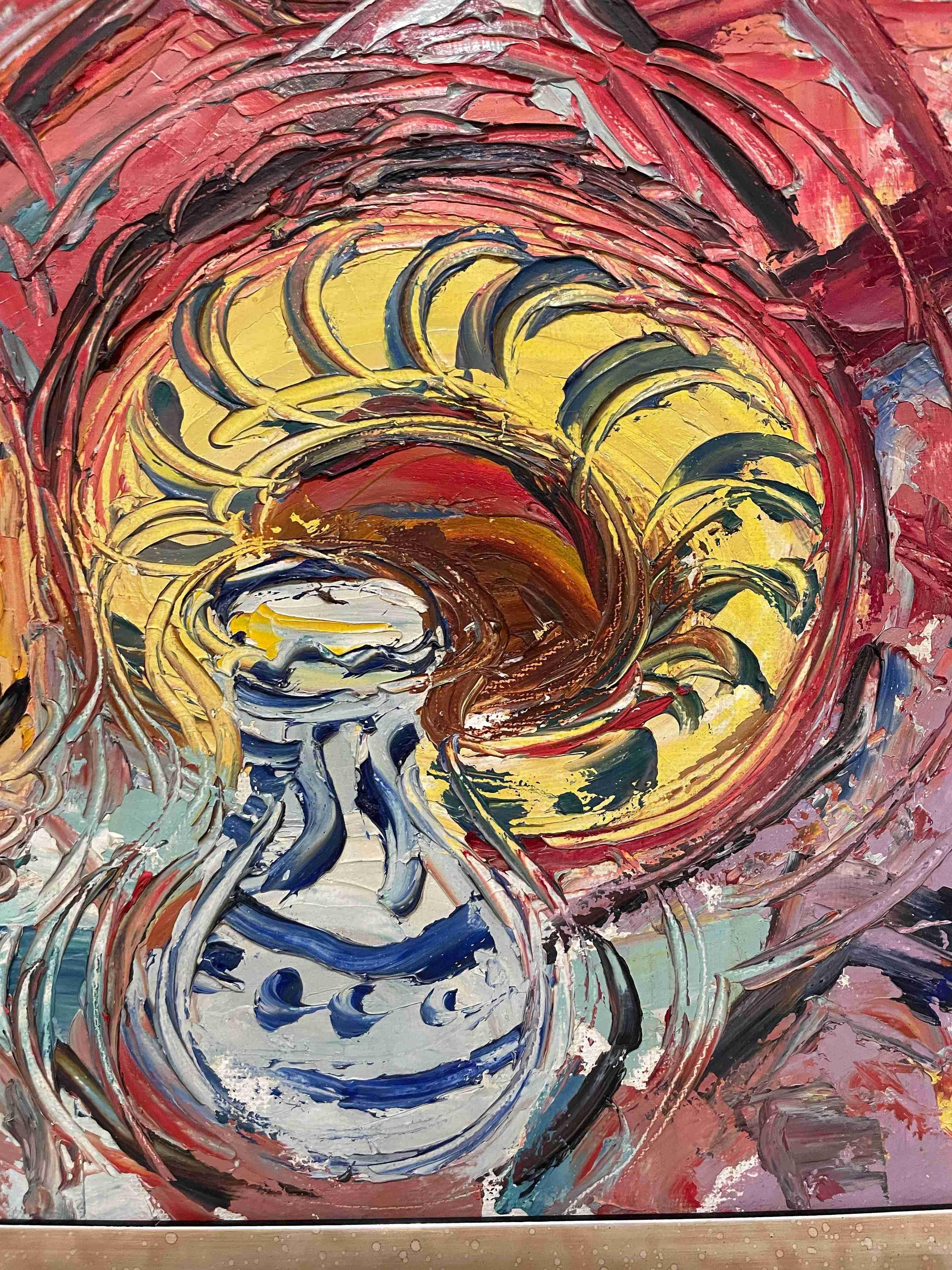 Nature morte expressionniste colorée des années 1950, moderne du milieu du siècle dernier en vente 2