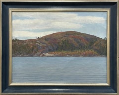 Un bel paesaggio vintage degli anni '30, Island Lake, Algonquin Park, Ontario, Canada