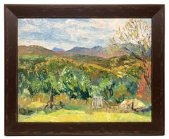 A Scenic 1960s Mid-Century Modern Vermont Summer Landscape Painting