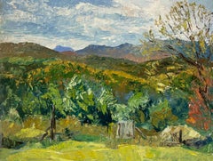 Un pintoresco paisaje de Vermont al óleo sobre masonita de Harold Haydon