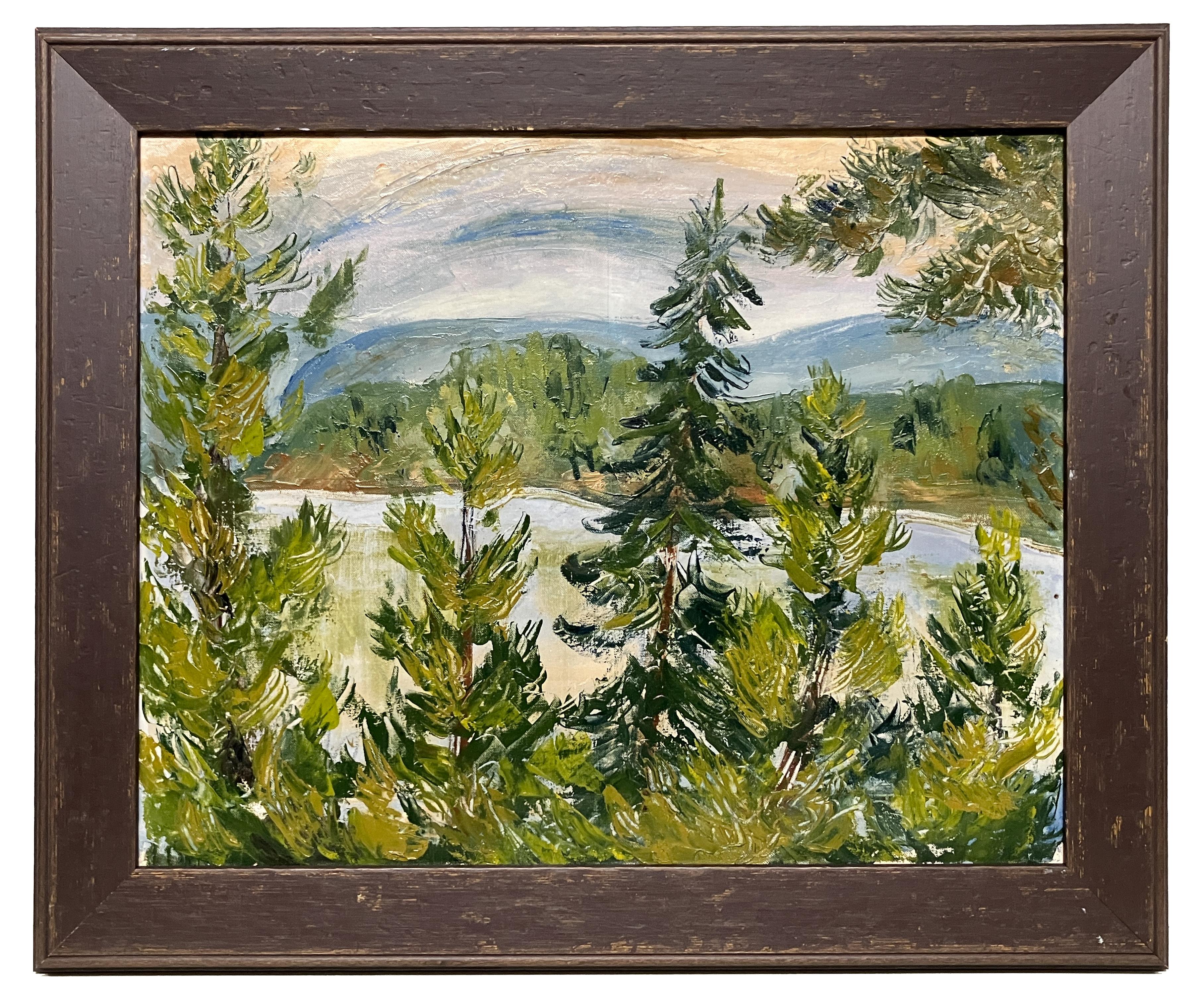 A Serene 1940's Vermont Landscape Painting by Harold Haydon For Sale 1