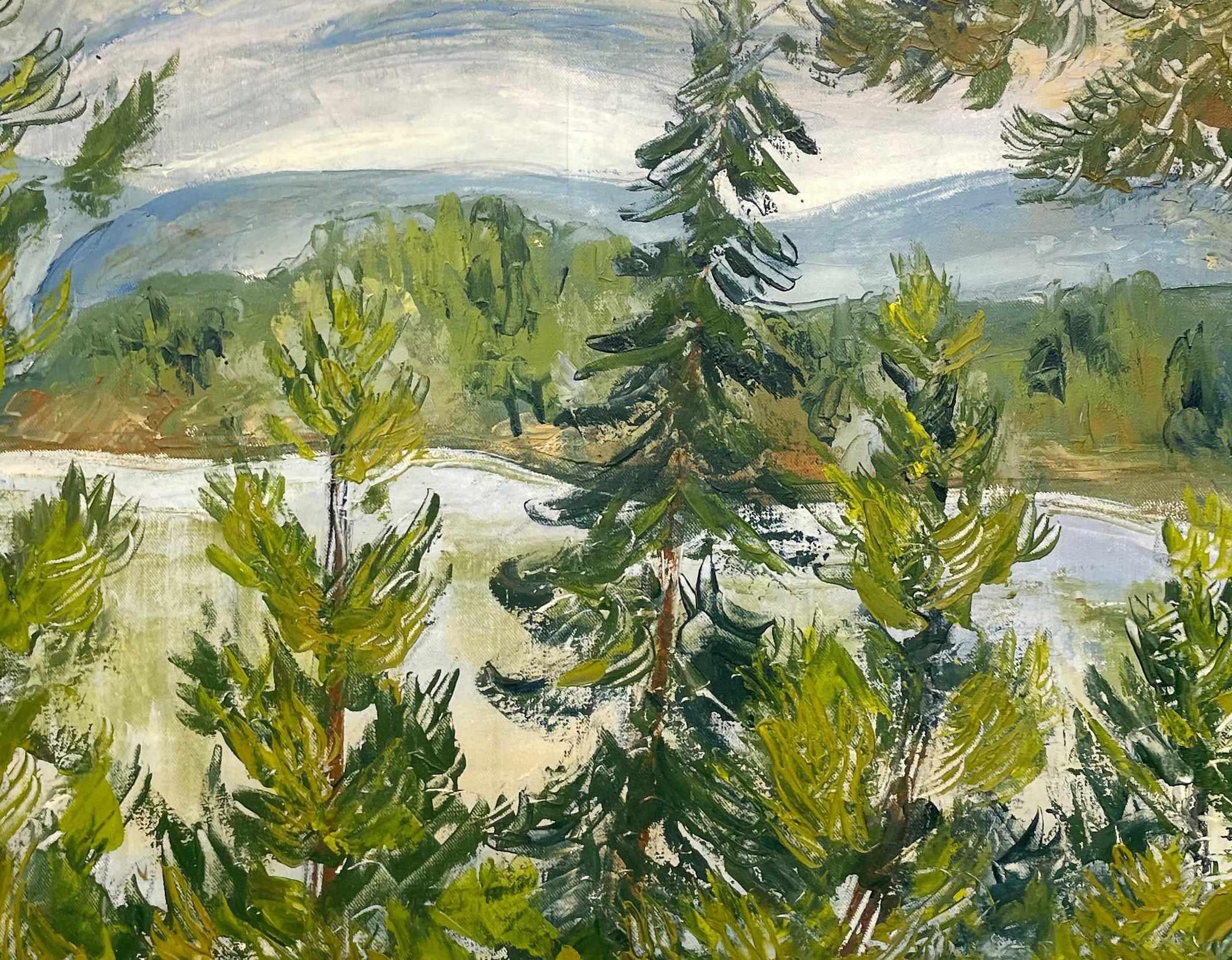 A Serene 1940's Vermont Landscape Painting by Harold Haydon For Sale 2