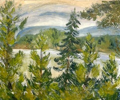 A Serene 1940's Vermont Landscape Painting by Harold Haydon