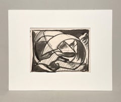 Un sorprendente disegno a inchiostro astratto surrealista moderno degli anni '30