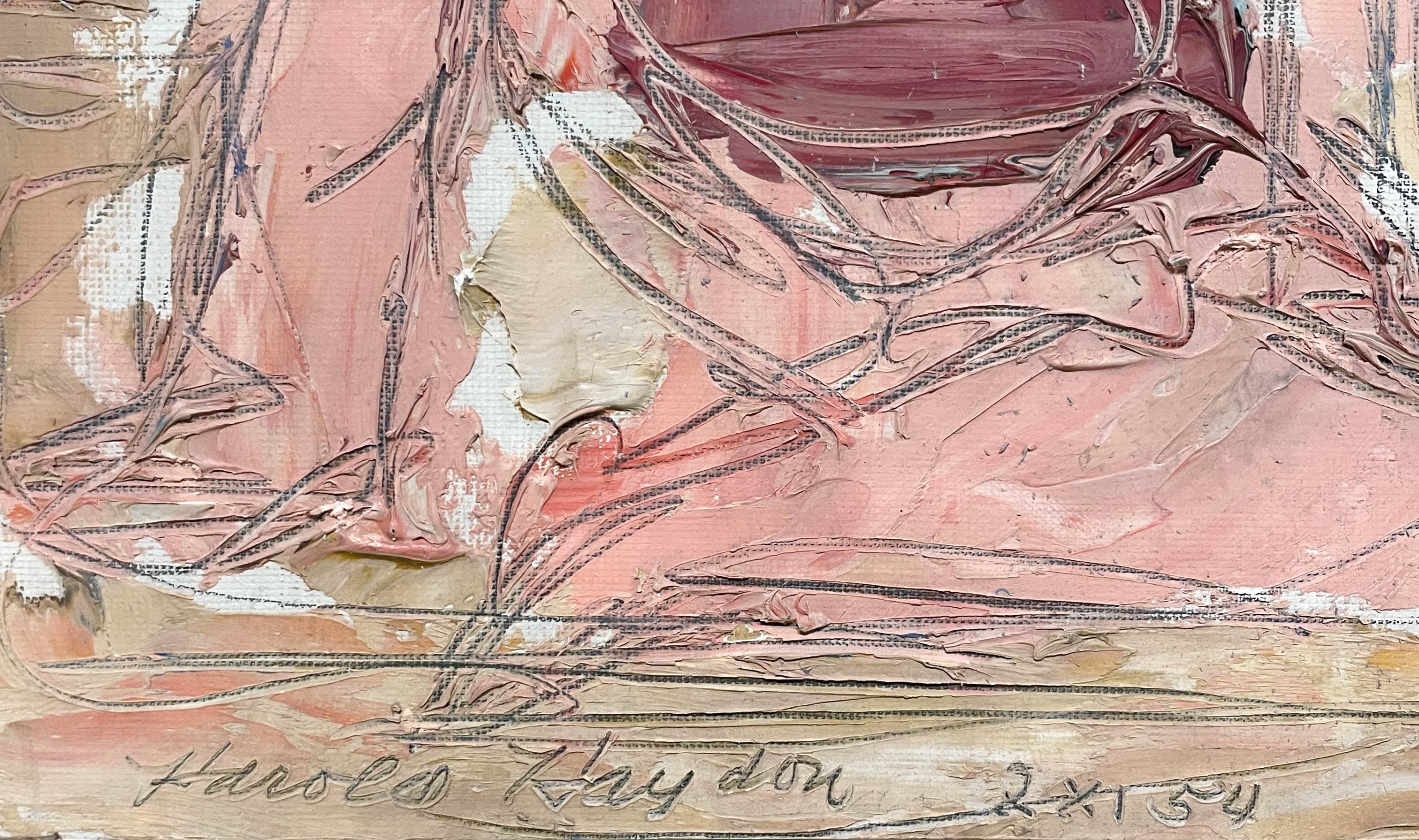 A Surrealist Abstract 1950s Mid-Century Modern Female Nude Bather, Beach Scene For Sale 4