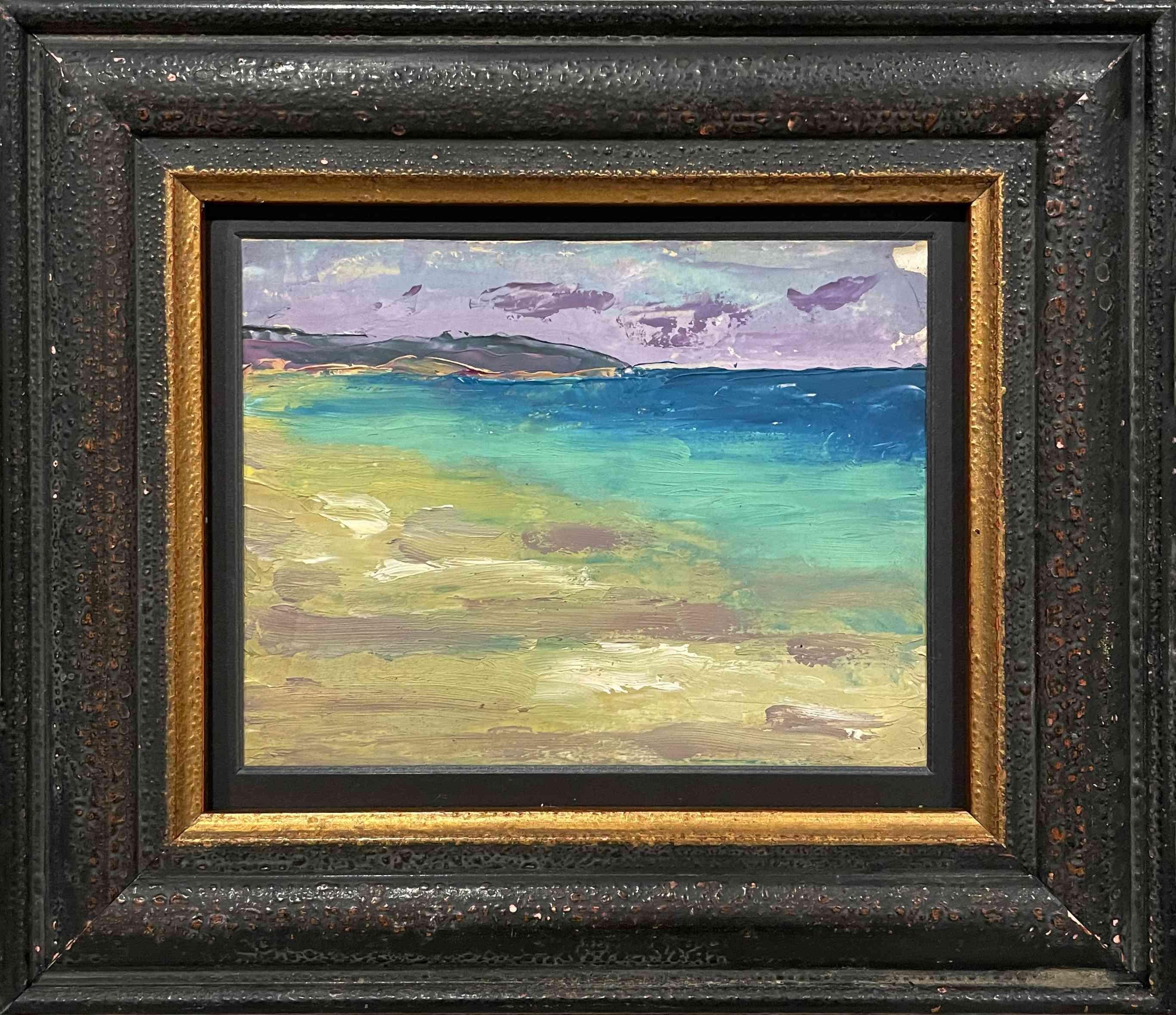 Un piccolo dipinto del burrone di Racine, WI, dell'artista Harold Haydon in vendita 1