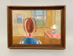 Einzigartige, rätselhafte moderne surrealistische Innenstadtszene mit Figurenprofil