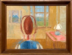 Einzigartige, rätselhafte moderne surrealistische Innenstadtszene mit Figurenprofil