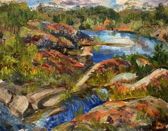 A Vibrant 1940's Painting of a River in Vermont by Harold Haydon