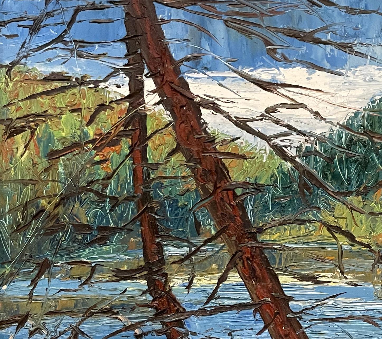Eine lebendige, moderne Vermont-Landschaftsmalerei von Harold Haydon aus der Mitte des Jahrhunderts im Angebot 2