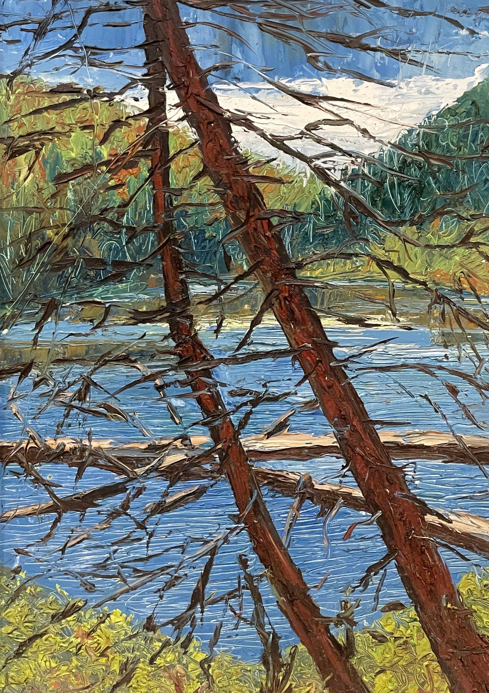 Eine lebendige, moderne Vermont-Landschaftsmalerei von Harold Haydon aus der Mitte des Jahrhunderts im Angebot 3