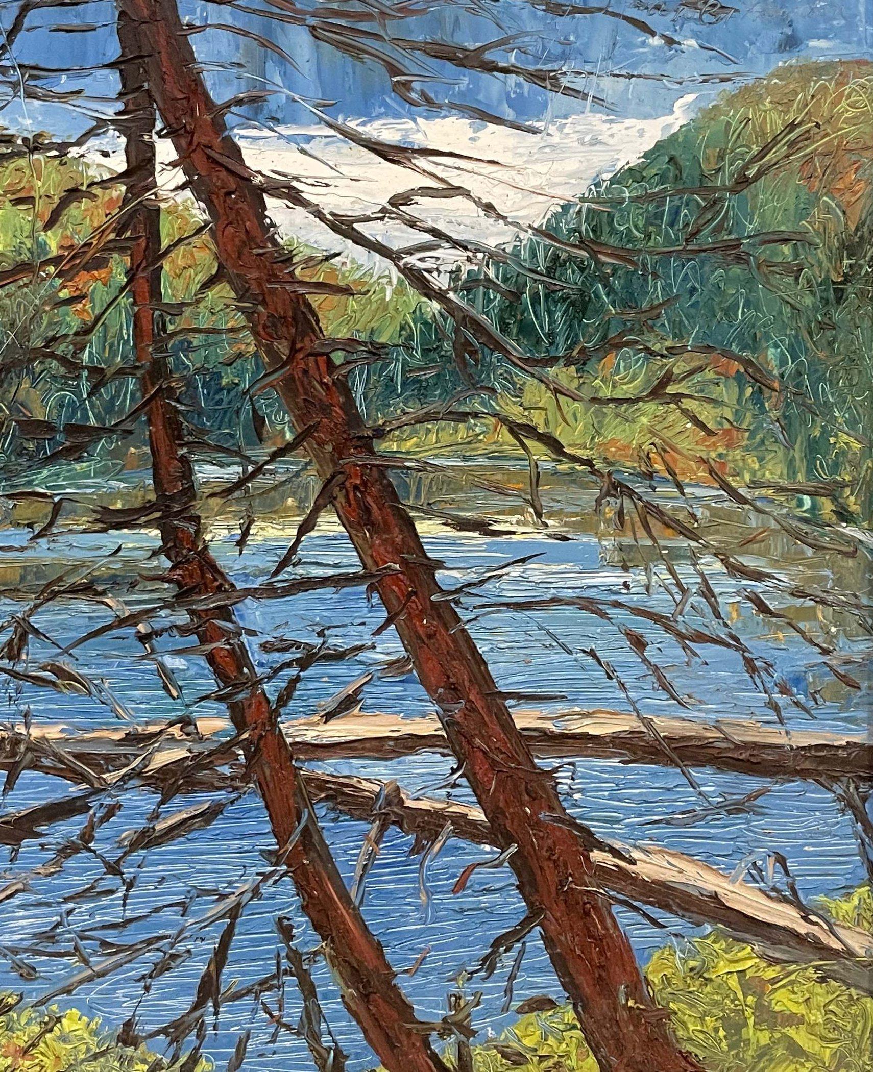 Eine lebendige, moderne Vermont-Landschaftsmalerei von Harold Haydon aus der Mitte des Jahrhunderts im Angebot 4