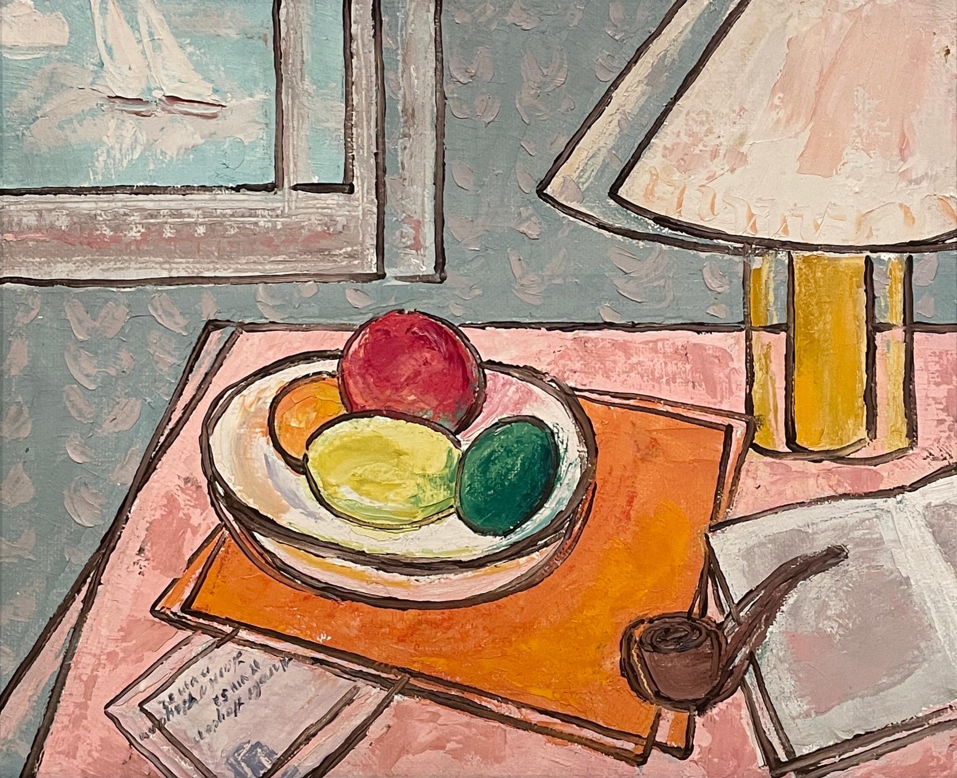 Nature morte d'intérieur abstraite, surréaliste et moderne du milieu du siècle dernier des années 1950