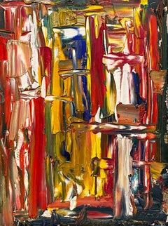 Vintage Dynamic & Colorful, Abstract Expressionist Painting, Dated 1957 by Harold Haydon