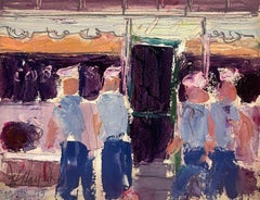 A Diminutive Painting of Sailors in Hanover, NH by Artist Harold Haydon