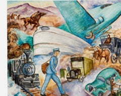 "History of US Postal Service" American Scene Social Realism WPA Modern Chicago