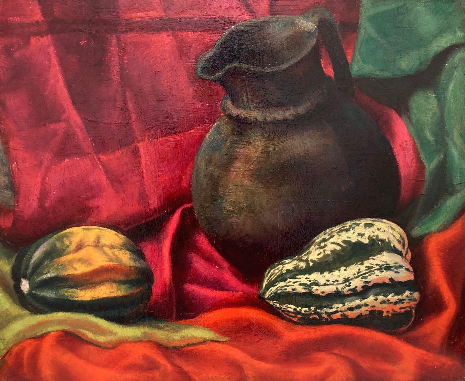 Harold Haydon Still-Life Painting - Untitled (Still Life with Pitcher and Squash)
