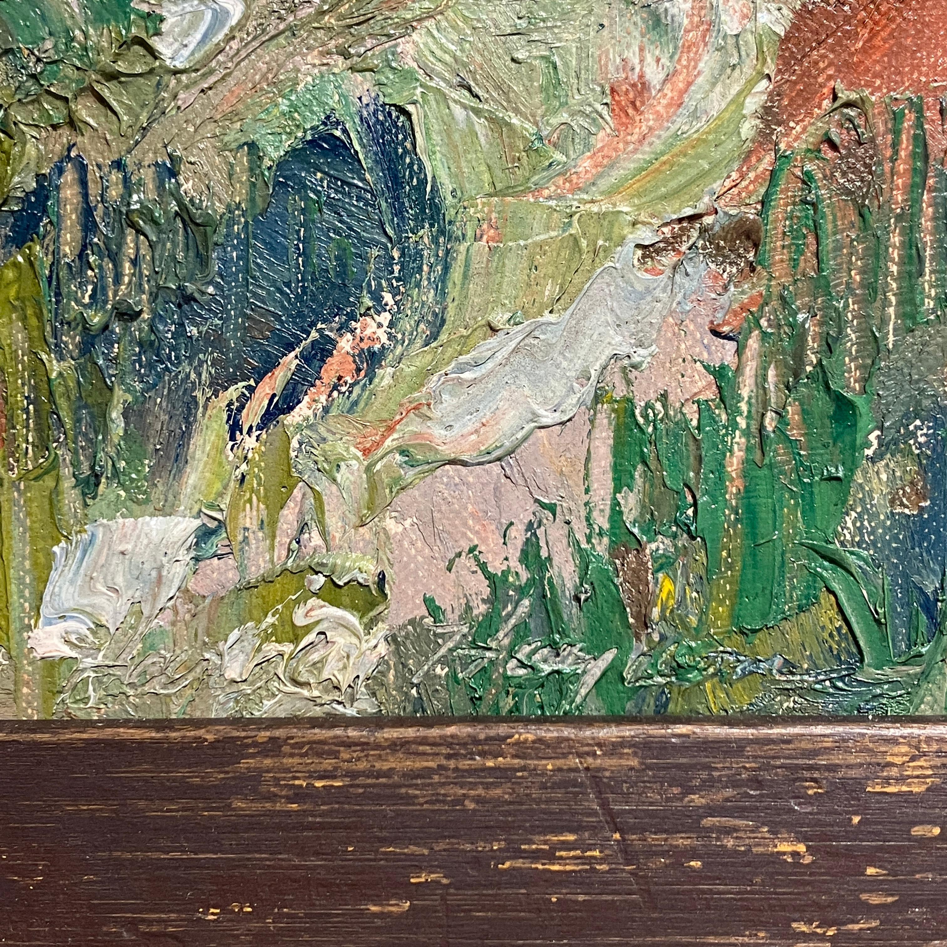 1955 Vista de la montaña Ajax en Aspen, Colorado, por el artista Harold Haydon en venta 3