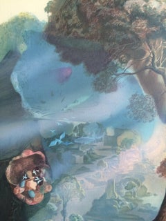 PLAINS OF JUPITER Signed Lithograph, Romantic Visionary Landscape, Hazy Sunlight