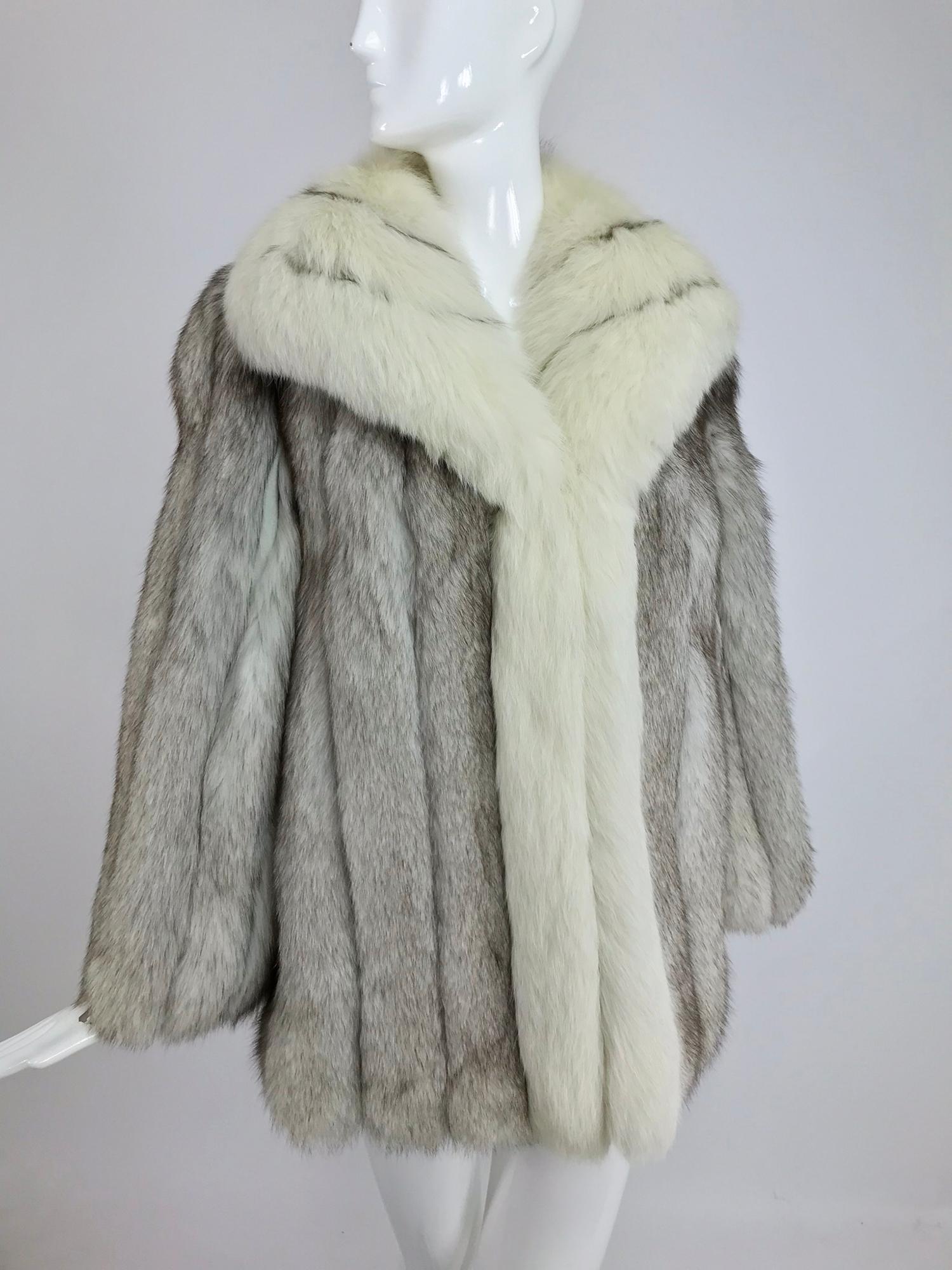 Harold J Rubin Original Silver and cream fox fur jacket  8