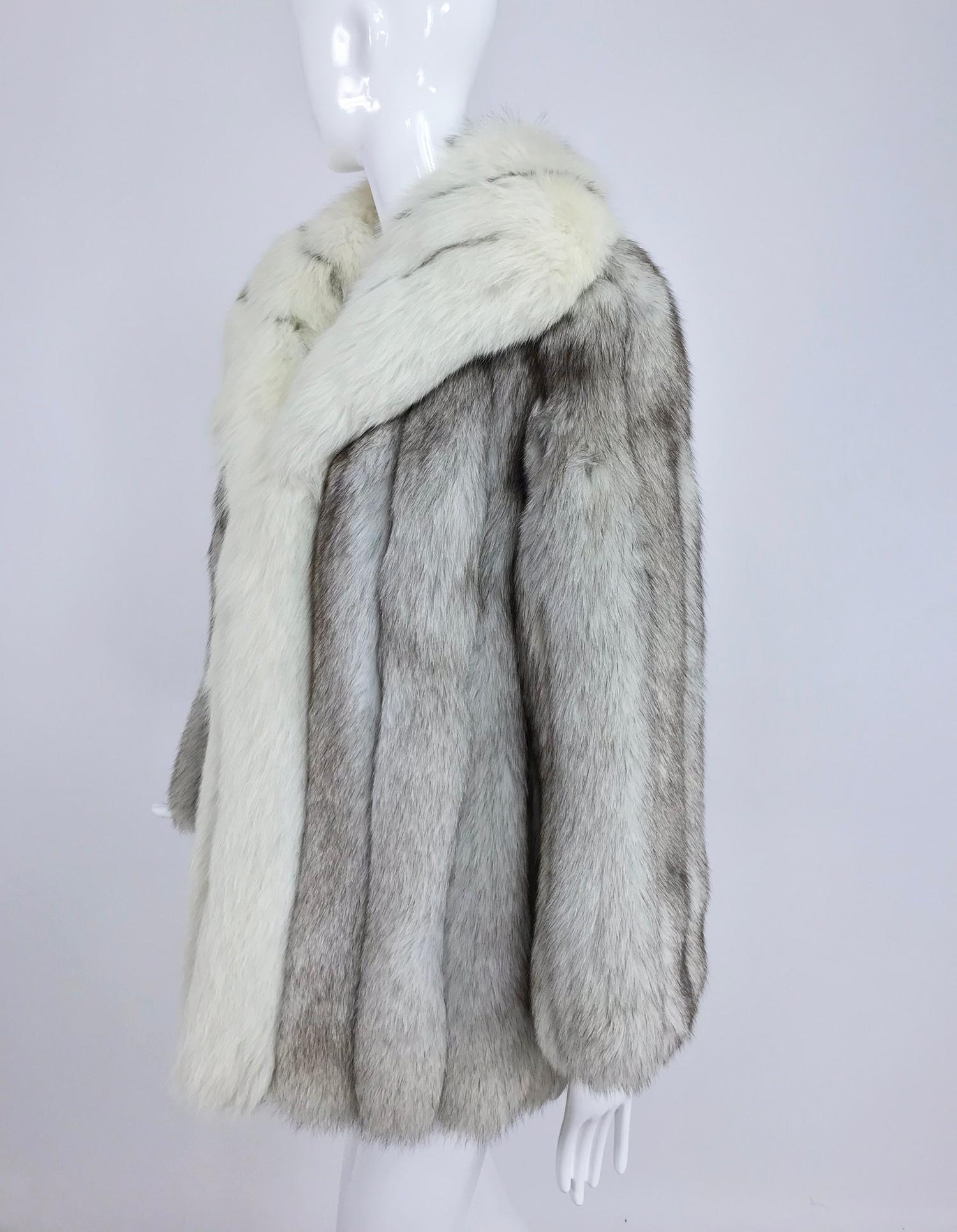 Harold J Rubin Original Silver and cream fox fur jacket  In Excellent Condition In West Palm Beach, FL