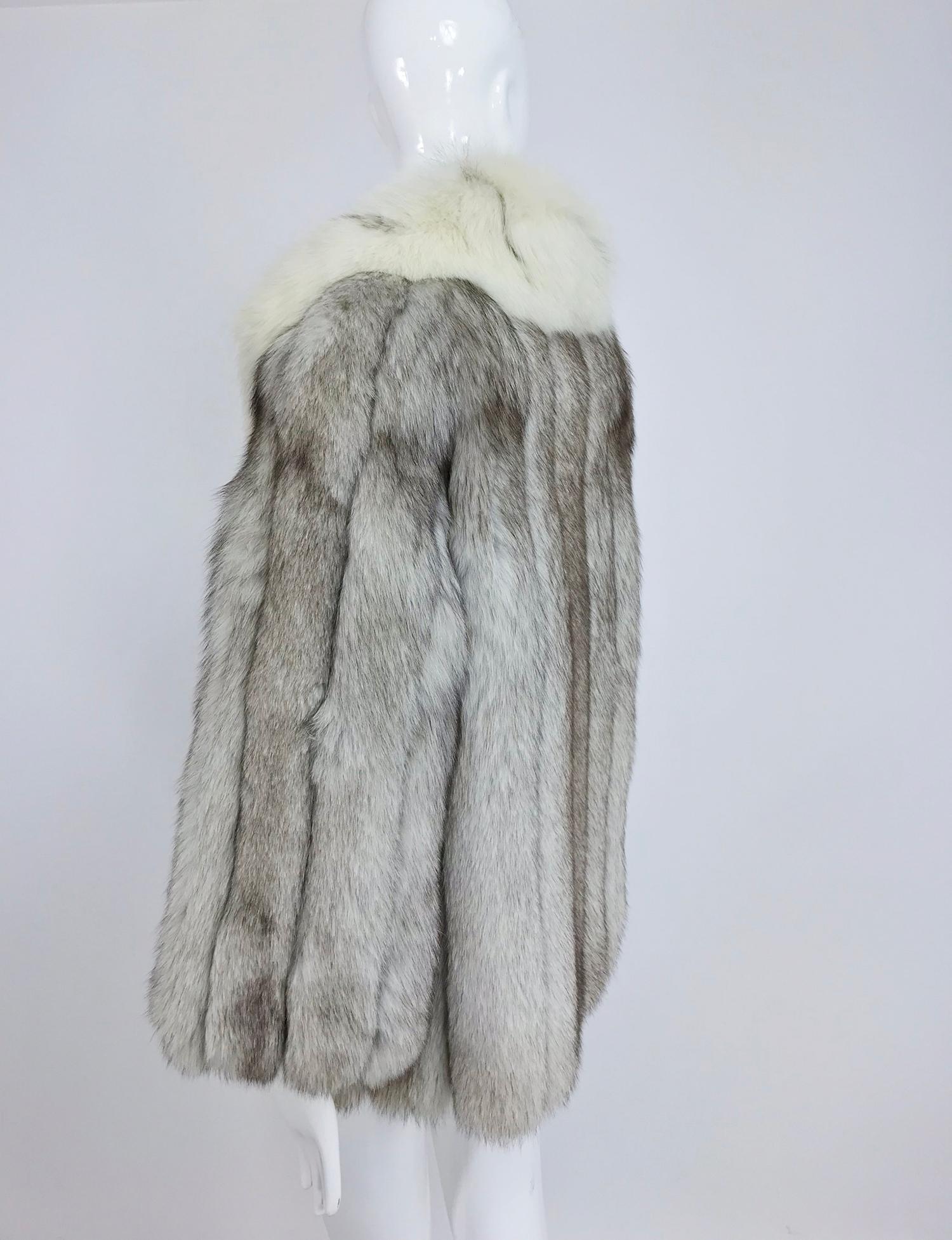 Harold J Rubin Original Silver and cream fox fur jacket  1