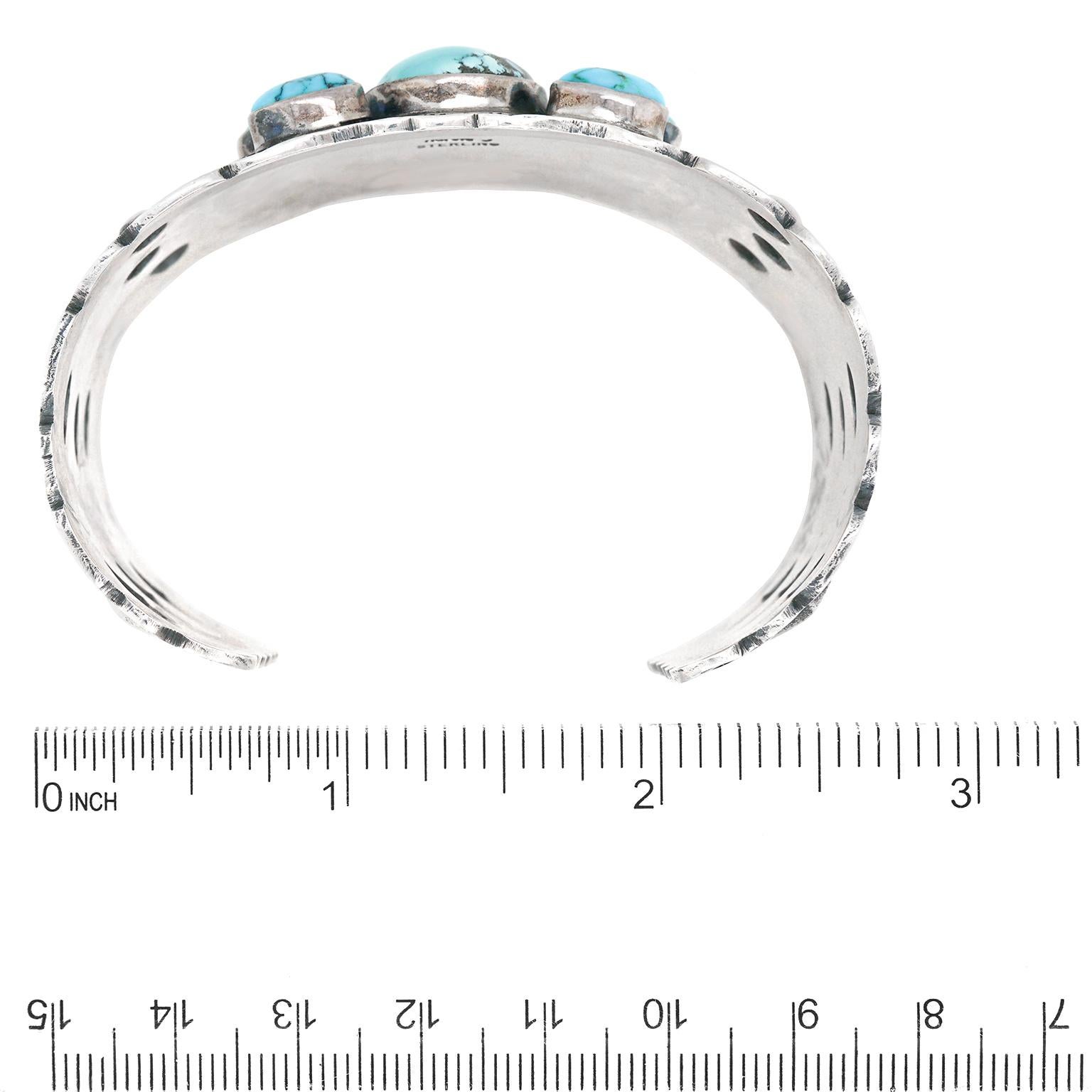 Harold Joe Navajo Sterling und Türkis Manschette für Damen oder Herren