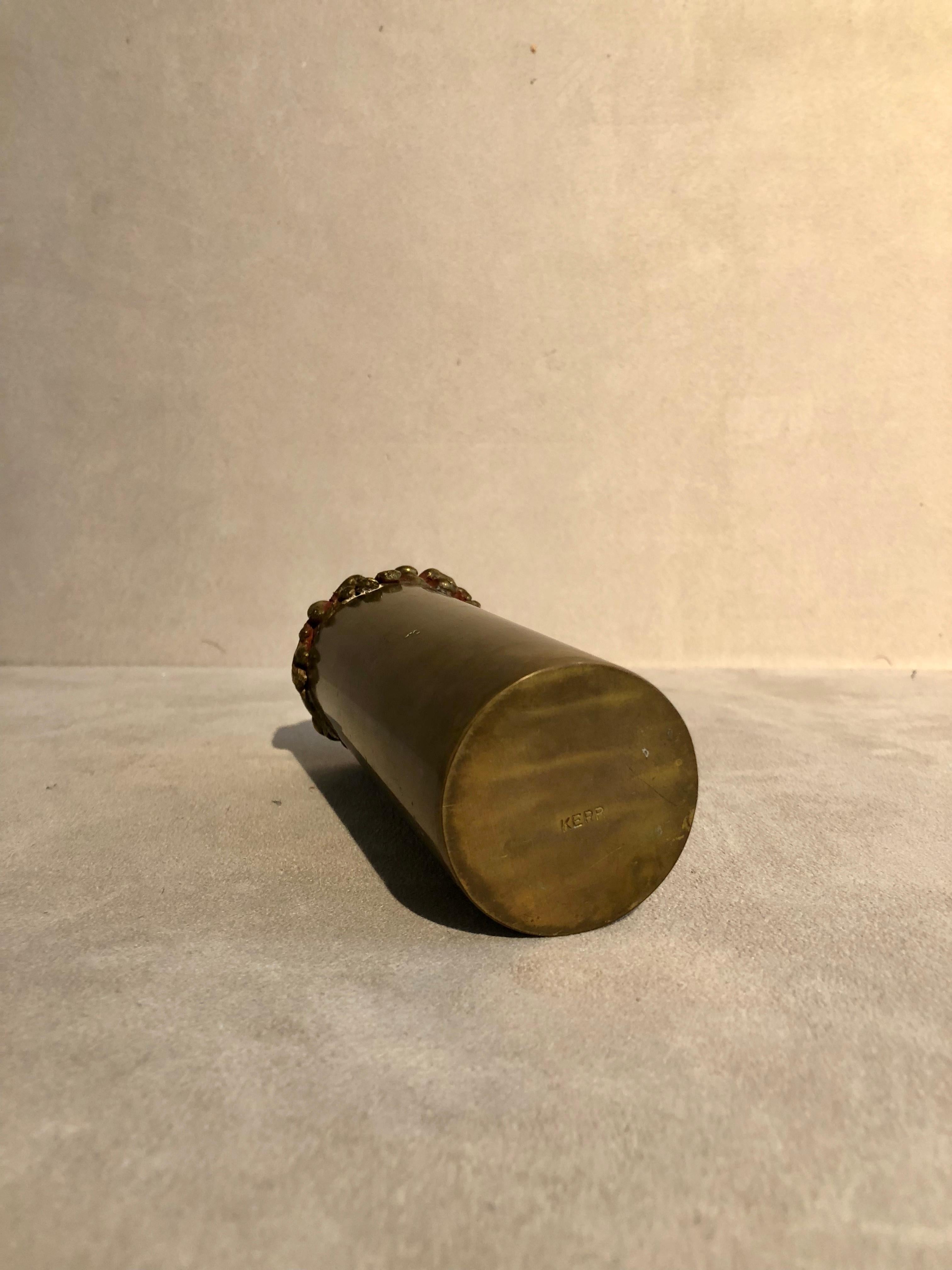American Harold Kerr Bronze Vessel with Lava Motif