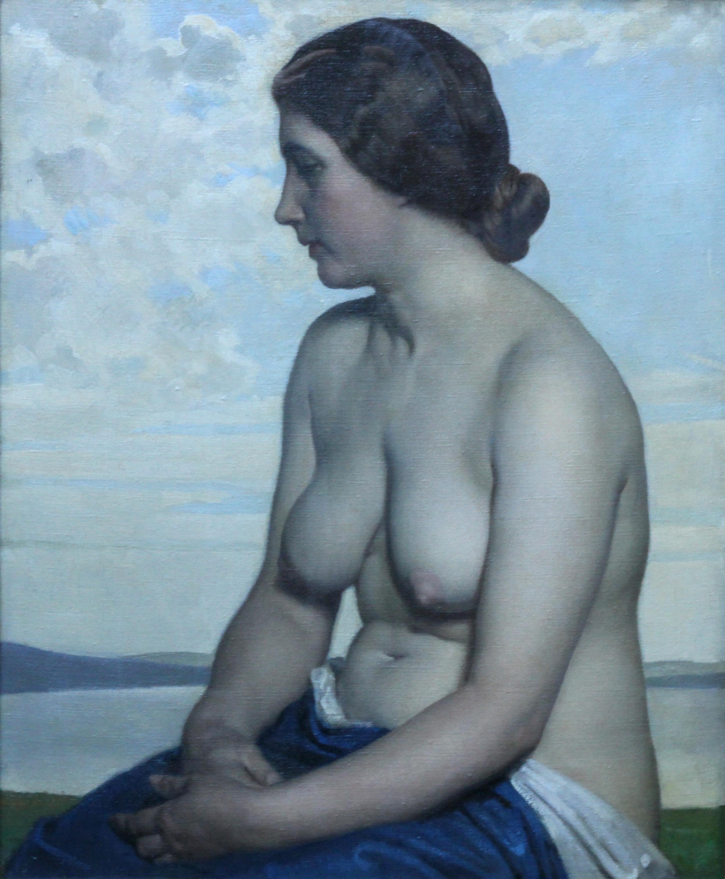 The Maiden - British Newlyn exhib art nude Laura Knight portrait oil painting For Sale 8