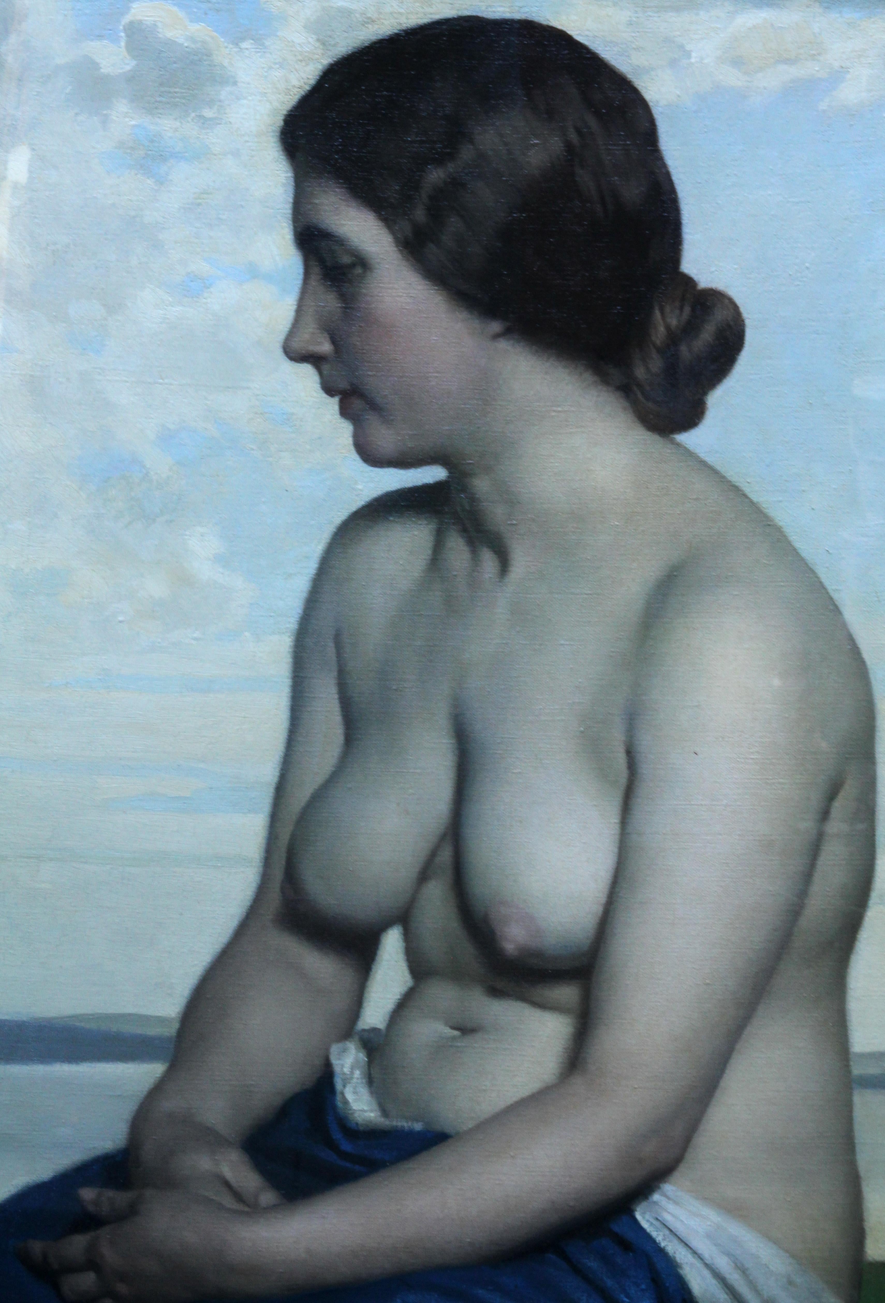 The Maiden - British Newlyn exhib art nude Laura Knight portrait oil painting - Realist Painting by Harold Knight