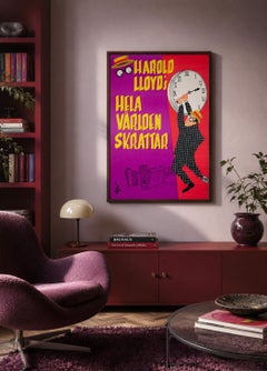 Harold Lloyd's World of Comedy 1962 Swedish Film Poster, Göte Näslund