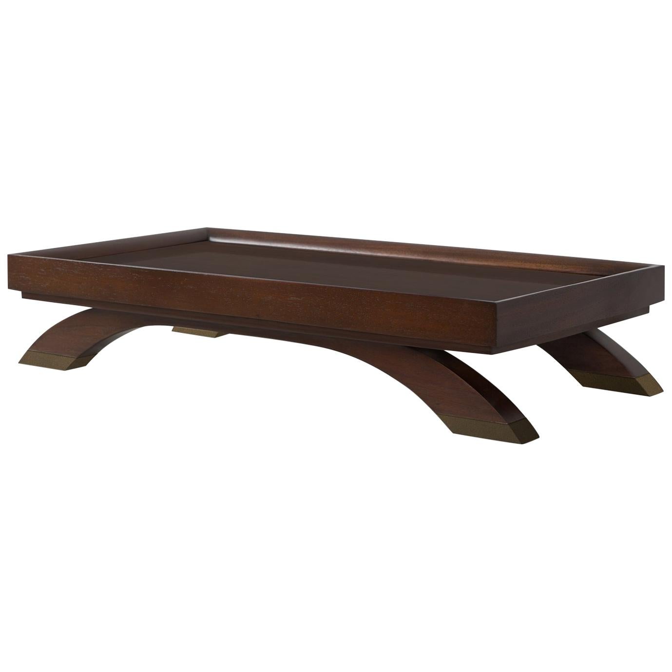 Harold Low Tray in Solid Mahogany Wood For Sale