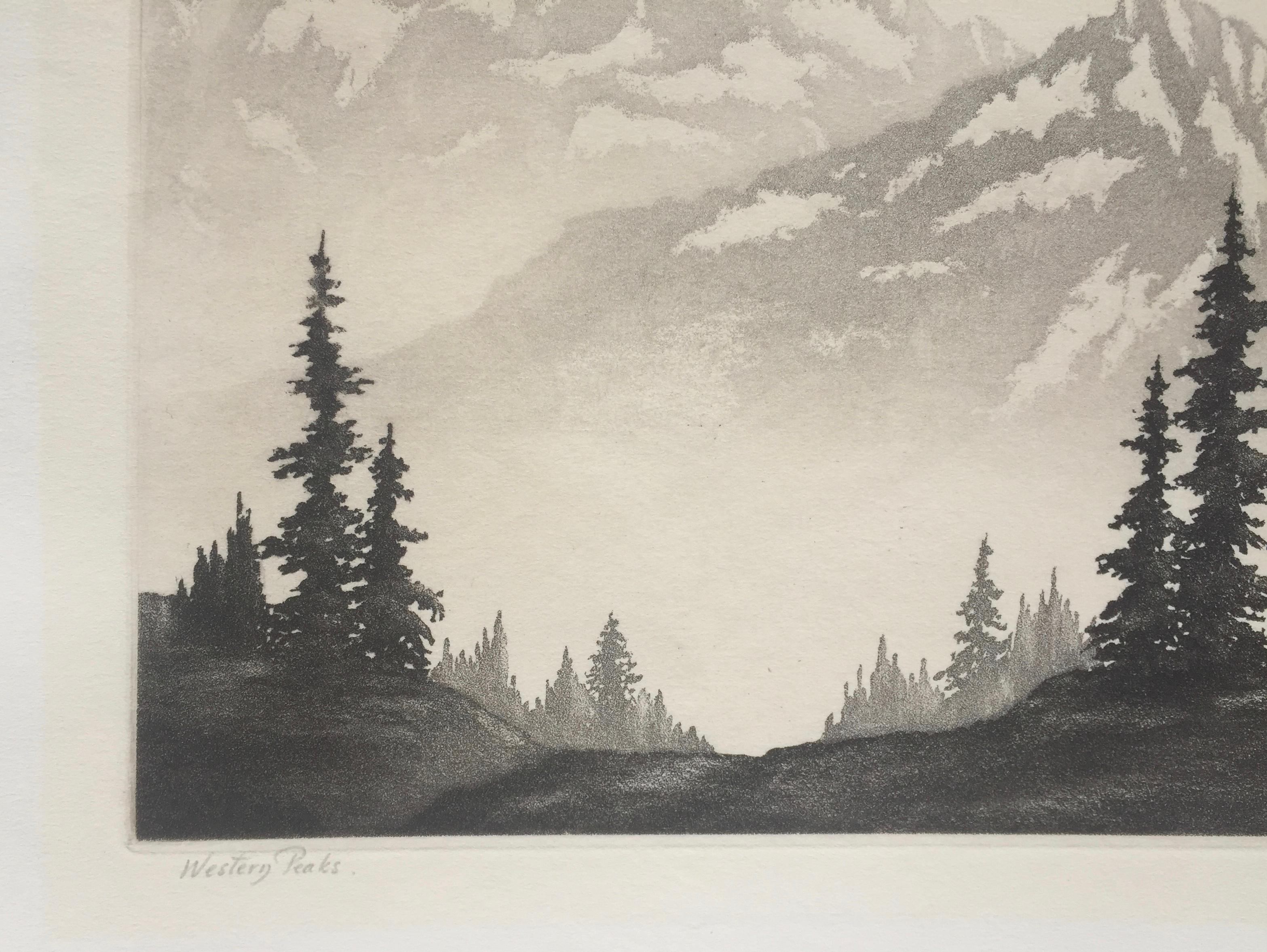 WESTERN PEAKS (Realismus), Print, von Harold Lukens Doolittle