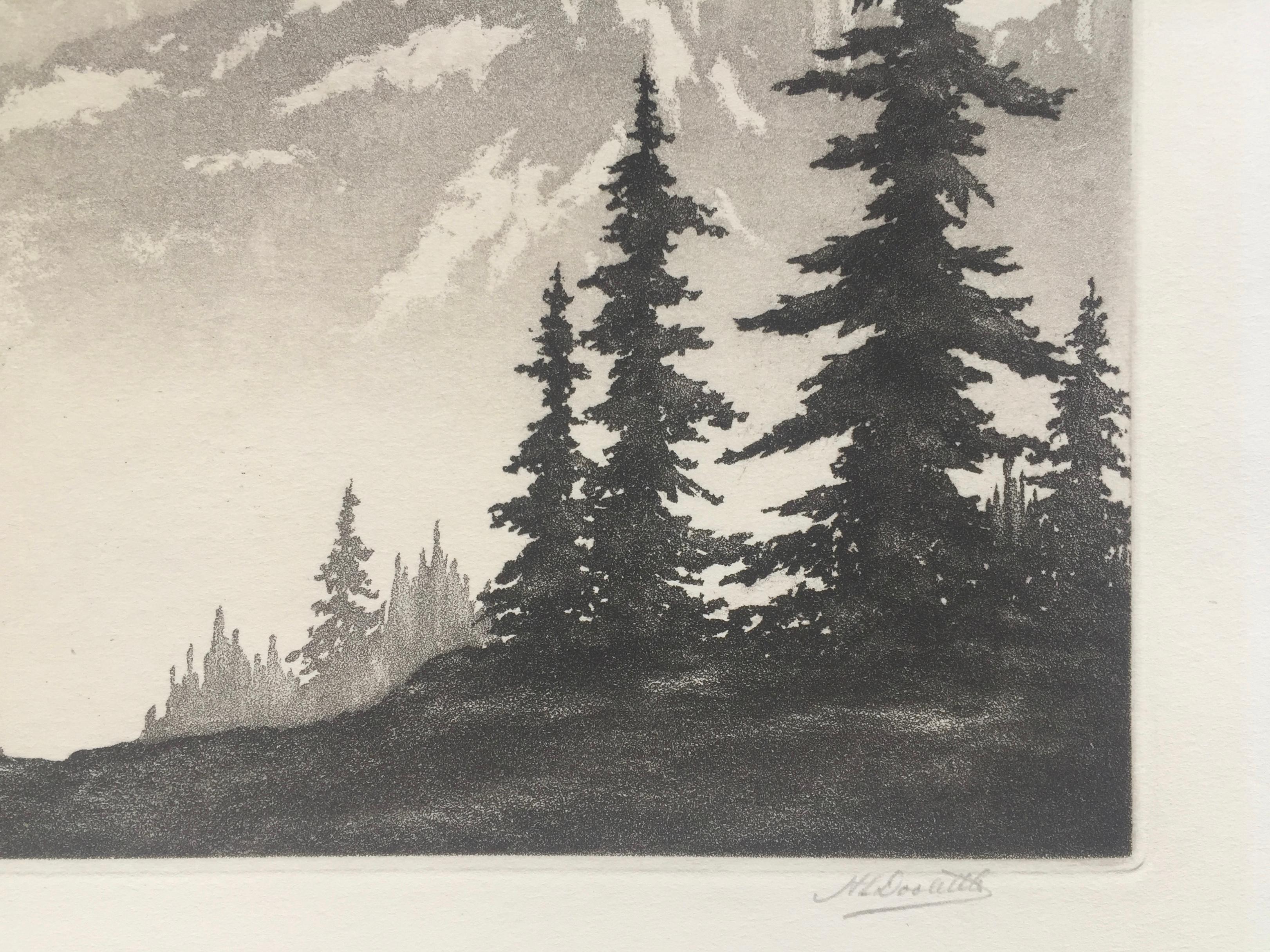 WESTERN PEAKS - Beige Landscape Print by Harold Lukens Doolittle